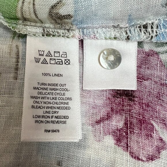 Cynthia Rowley Shirt 3X The Amalfi Coast Print Linen Collar Button Down Colorful - Picture 12 of 12